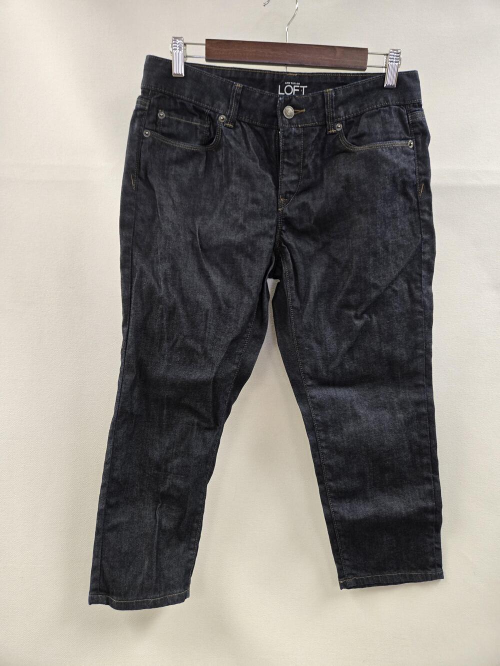 Ann Taylor LOFT Jeans Womens 6 28 Dark Wash Curvy Crop Stretch Denim Casual